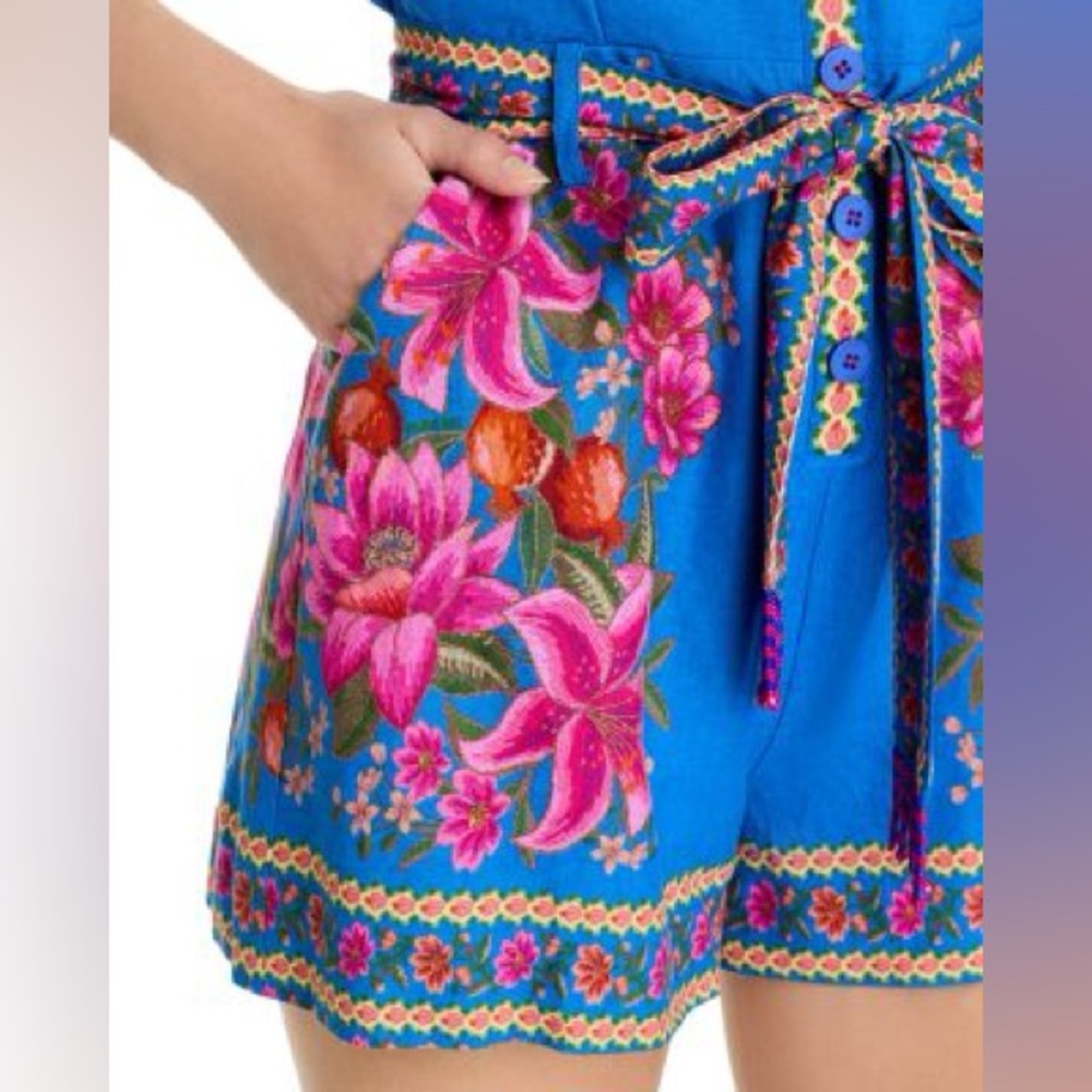 NWT Farm Rio Summer Fruit Scarf Romper - Picture 6 of 11